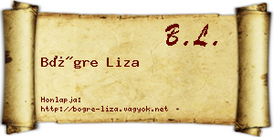 Bögre Liza névjegykártya